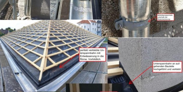 Leckage in der Unterspannbahn